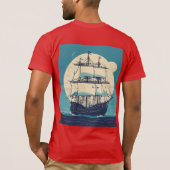 Minimalistisch Pirate Character T-Shirt Design (Achterkant)