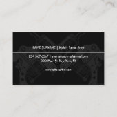 Minimalistisch pistool pen Modern Black Tattoo Art Visitekaartje (Achterkant)