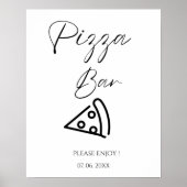 Minimalistisch Pizza Bar Teken Pizza repetitie din Poster (Voorkant)