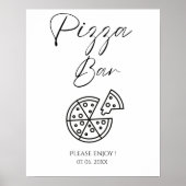 Minimalistisch Pizza Bar Teken Pizza repetitie din Poster (Voorkant)