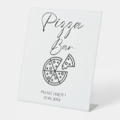 Minimalistisch Pizza Bar Teken Pizza repetitie din Reclamebord Met Voetstuk (Voorkant)