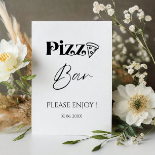 Minimalistisch Pizza Bar Teken Pizza repetitie din Reclamebord Met Voetstuk