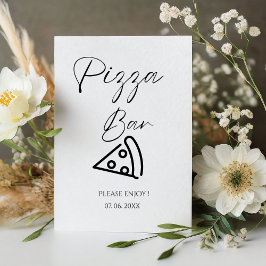 Minimalistisch Pizza Bar Teken Pizza repetitie din Reclamebord Met Voetstuk