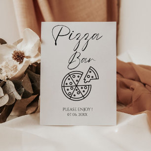 Minimalistisch Pizza Bar Teken Pizza repetitie din Reclamebord Met Voetstuk
