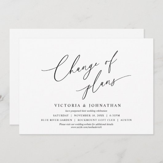 Minimalistisch, Plan gewijzigd, datum wijzigen Kaart (Voorkant / Achterkant)