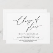 Minimalistisch, Plans wijzigen, bruiloft uitgestel Kaart (Voorkant / Achterkant)