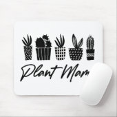 Minimalistisch Plant mama Black White Muismat (Met muis)