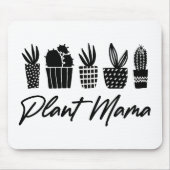 Minimalistisch Plant mama Black White Muismat (Voorkant)