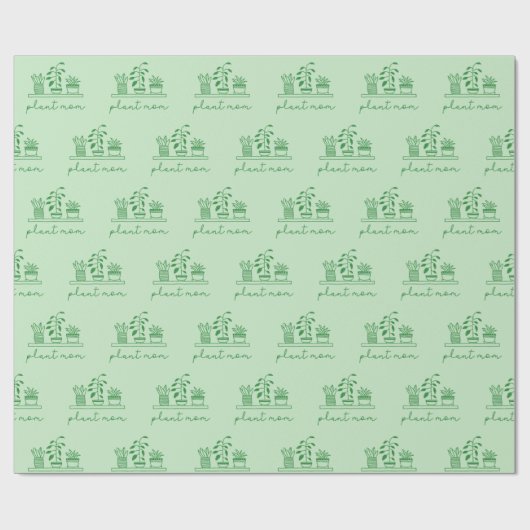 Minimalistisch Plant Moeder Schattige Plant Lover Cadeaupapier (Vlak)