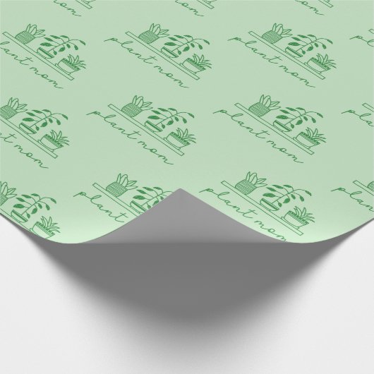 Minimalistisch Plant Moeder Schattige Plant Lover Cadeaupapier (Hoek)