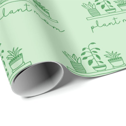 Minimalistisch Plant Moeder Schattige Plant Lover Cadeaupapier (Rol Hoek)