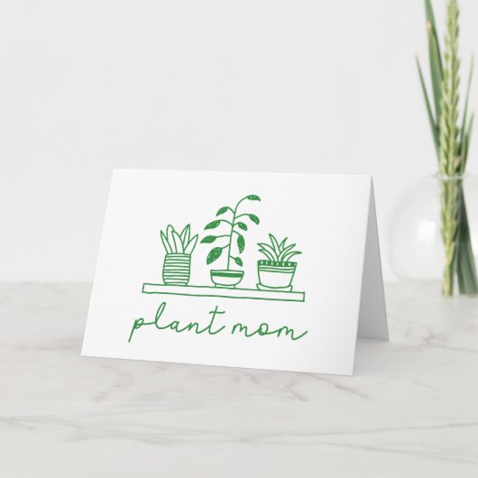 Minimalistisch Plant Moeder Schattige Plant Lover Kaart (Voorkant)