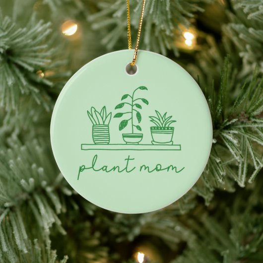 Minimalistisch Plant Moeder Schattige Plant Lover Keramisch Ornament (Boom)