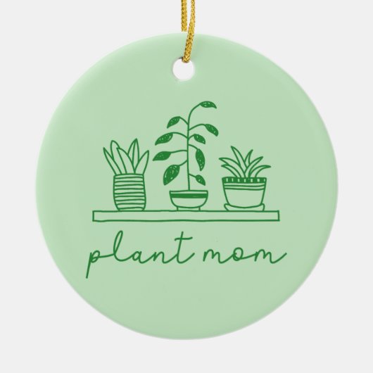 Minimalistisch Plant Moeder Schattige Plant Lover Keramisch Ornament (Voorkant)
