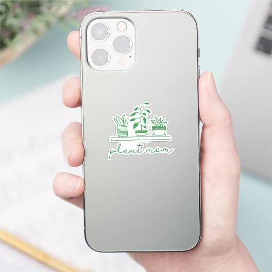 Minimalistisch Plant Moeder Schattige Plant Lover Sticker (Telefoon)