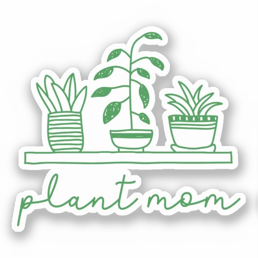 Minimalistisch Plant Moeder Schattige Plant Lover Sticker (Voorkant)