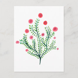Minimalistisch Plant van de  Waterverf in de lente Briefkaart