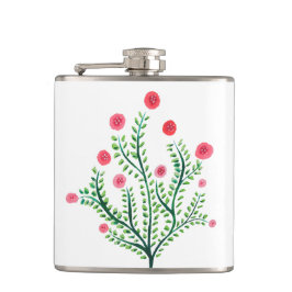 Minimalistisch Plant van de  Waterverf in de lente Heupfles