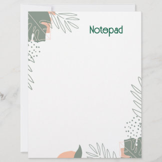 Minimalistisch plantenpapier notitieboek briefhoofd