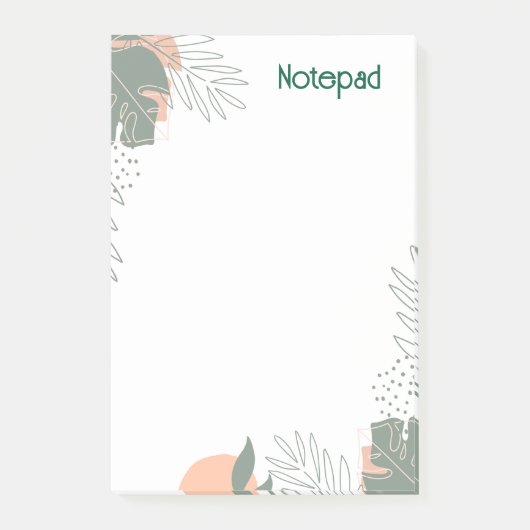 Minimalistisch plantenpapier notitieboek post-it® notes (Voorkant)