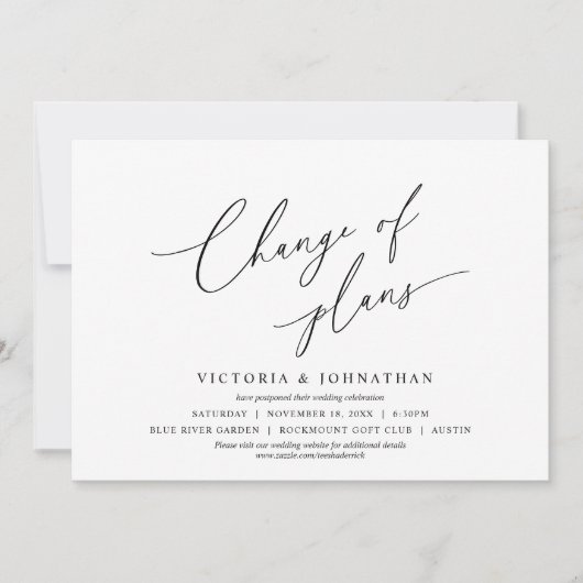 Minimalistisch, Planwijziging, datum wijzigen Kaart (Voorkant)