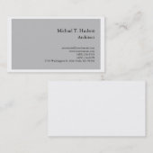 Minimalistisch platte architect Klassiek grijs wit Visitekaartje (Voorkant / Achterkant)