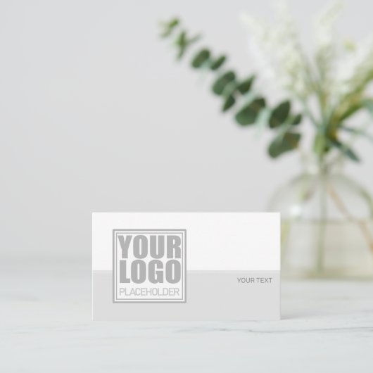 Minimalistisch platte grijze en witte logo visitekaartje (Staand voorkant)