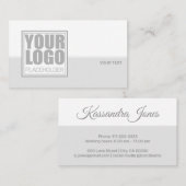 Minimalistisch platte grijze en witte logo visitekaartje (Voorkant / Achterkant)
