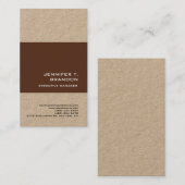 Minimalistisch platte moderne bruine kraft visitekaartje (Voorkant / Achterkant)