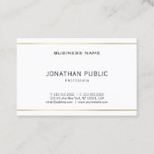 Minimalistisch platte, moderne legante gouden stre visitekaartje (Voorkant)