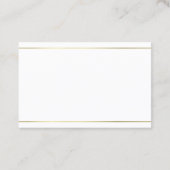 Minimalistisch platte, moderne legante gouden stre visitekaartje (Achterkant)