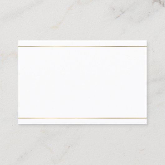Minimalistisch platte, moderne legante gouden stre visitekaartje (Achterkant)