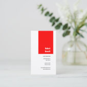 Minimalistisch platte, moderne rode witte vlekken visitekaartje (Staand voorkant)