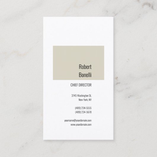 Minimalistisch platte moderne visitekaartje (Voorkant)