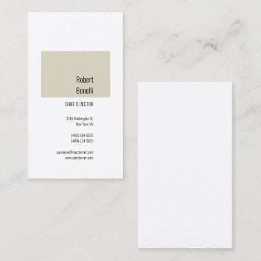 Minimalistisch platte moderne visitekaartje (Voorkant / Achterkant)