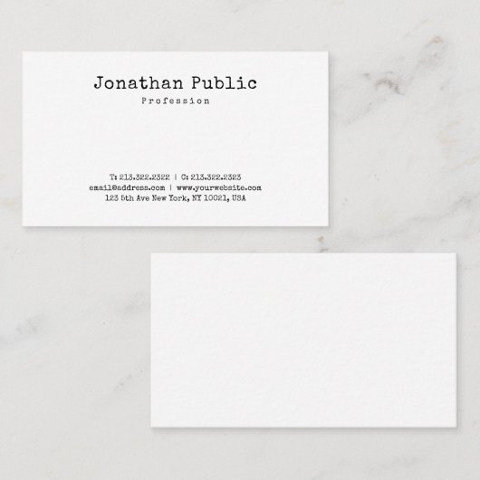 Minimalistisch platte plaat met nostalgie visitekaartje (Voorkant / Achterkant)