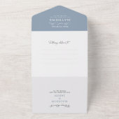 Minimalistisch platte puin Blue 2 Foto Rsvp Weddin All In One Uitnodiging (Buitenkant)