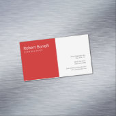 Minimalistisch platte rode, moderne platte plaat magnetisch visitekaartje (Voorbeeld)