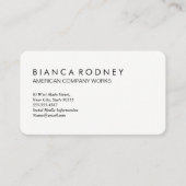 Minimalistisch platte wit en grijs visitekaartje (Voorkant)