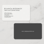 Minimalistisch platte wit en grijs visitekaartje (Voorkant / Achterkant)