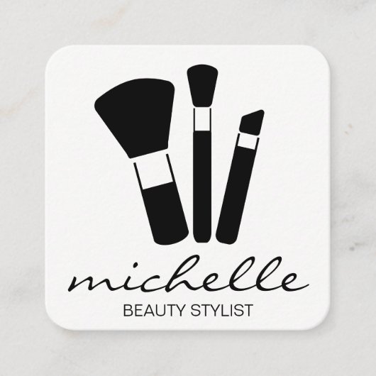 Minimalistisch platte wit | Kroatische tekst | Mak Vierkante Visitekaartje (Voorkant)