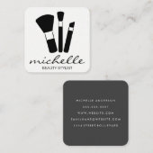 Minimalistisch platte wit | Kroatische tekst | Mak Vierkante Visitekaartje (Voorkant / Achterkant)