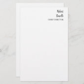 Minimalistisch platte wit modern briefpapier (Voorkant / Achterkant)