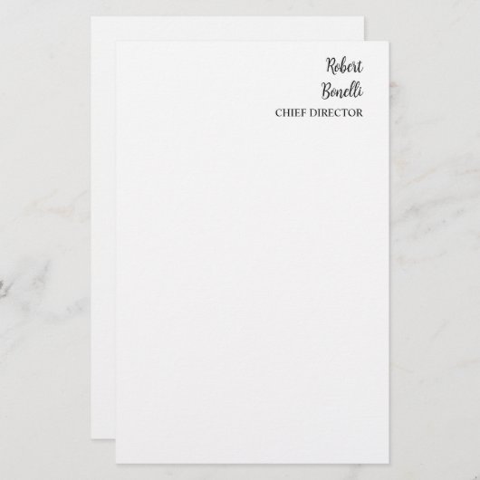 Minimalistisch platte wit modern briefpapier (Voorkant / Achterkant)