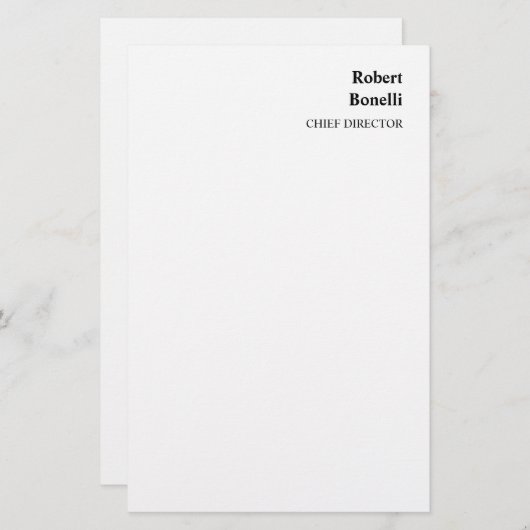 Minimalistisch platte wit modern briefpapier (Voorkant / Achterkant)