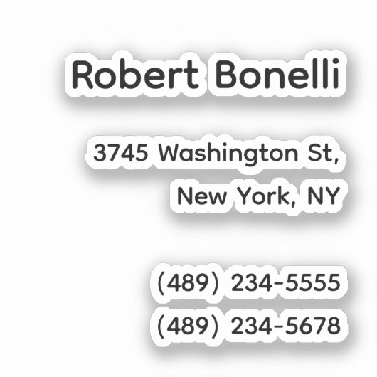 Minimalistisch platte wit modern sticker (Voorkant)