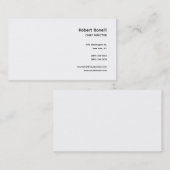 Minimalistisch platte wit modern visitekaartje (Voorkant / Achterkant)