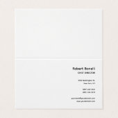 Minimalistisch platte wit modern visitekaartje (Buitenkant ongevouwen)