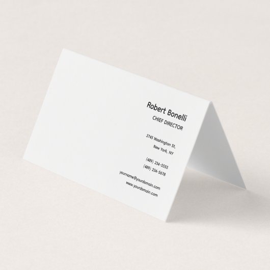 Minimalistisch platte wit modern visitekaartje (Voorkant)