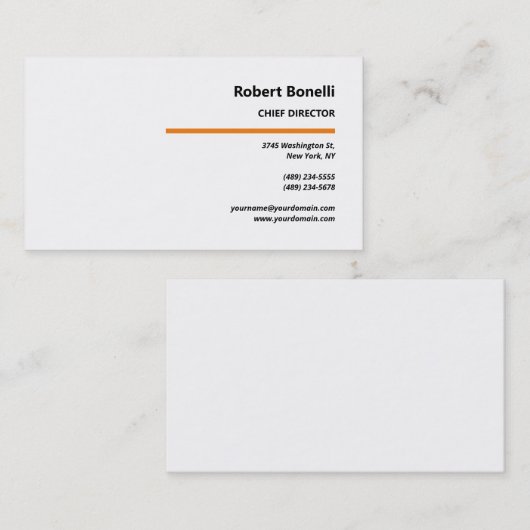 Minimalistisch platte witte moderne Kantoor Visitekaartje (Voorkant / Achterkant)